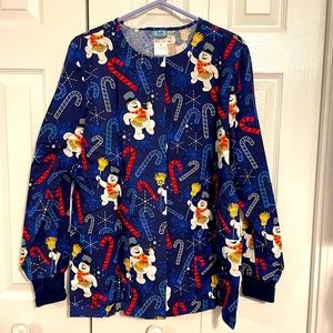 Frosty the Snowman Holiday/Winter Scrub Jacket